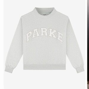 PARKE Gray/ Metalic Varsity Mockneck Sweatshirt XXL